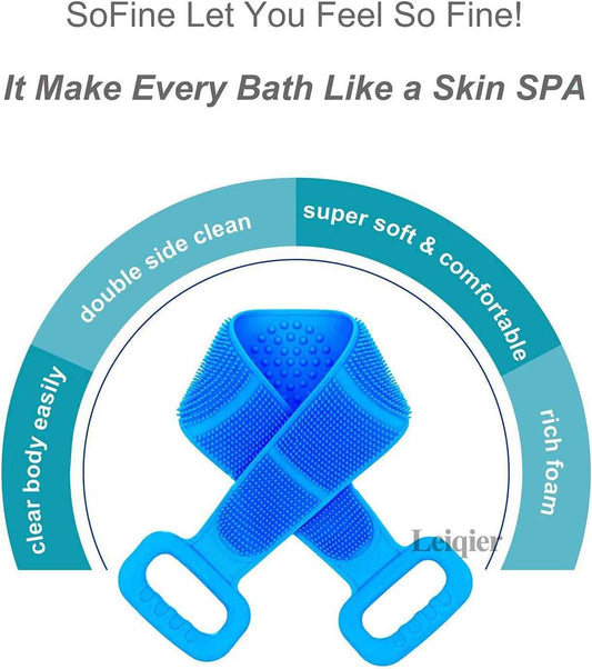 Dual-Sided Soft Silicone Bath Scrubber – Deep, Refreshing Clean Every Time